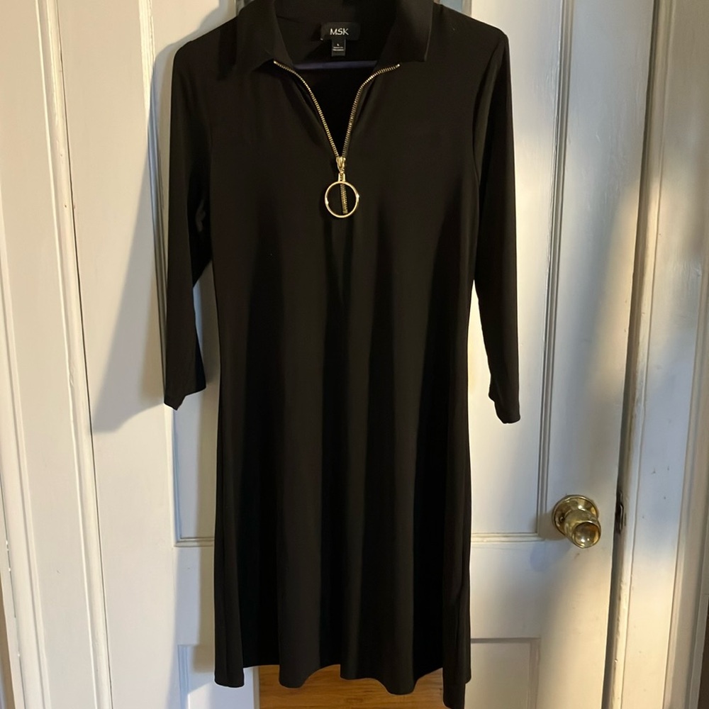 MSK Black Zip-Up Dress